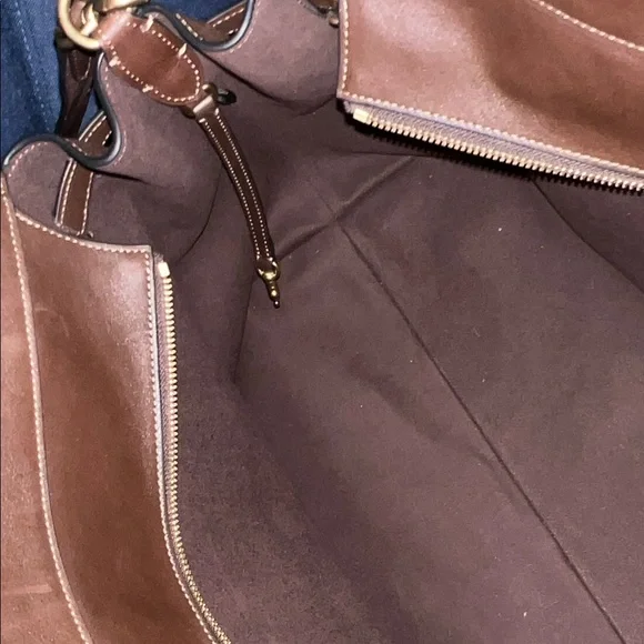 Coach Soft Empire Carryall Bag 48 Maple Dark Brown Leather - Picture 7 of 11